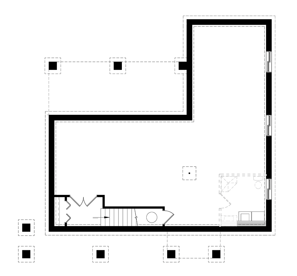 Cape Cod Contemporary Cottage Country Craftsman Modern Lower Level of Plan 76508