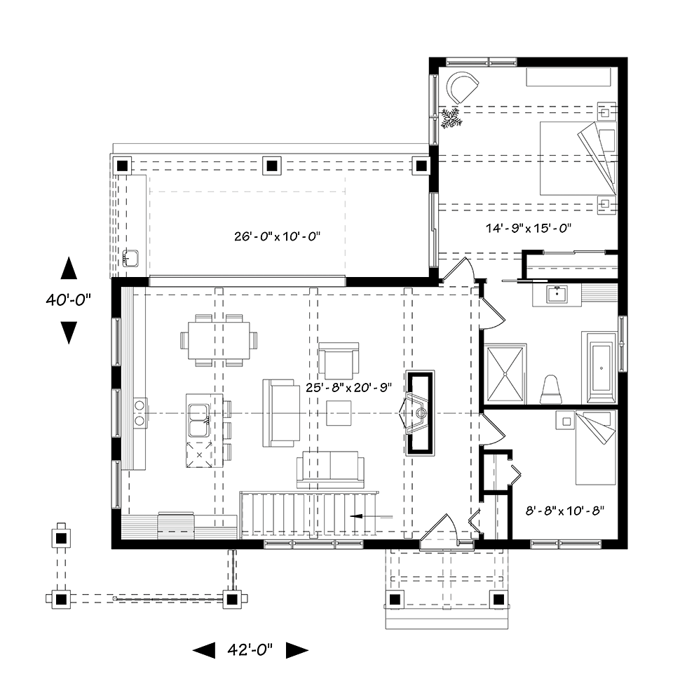 House Plan 76508 Level One