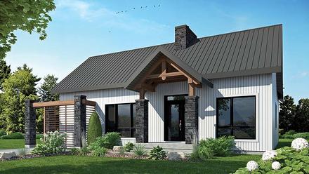 Cape Cod Contemporary Cottage Country Craftsman Modern Elevation of Plan 76508