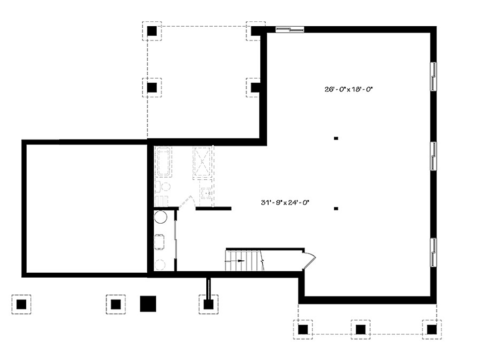 Bungalow Contemporary Craftsman Modern Lower Level of Plan 76510