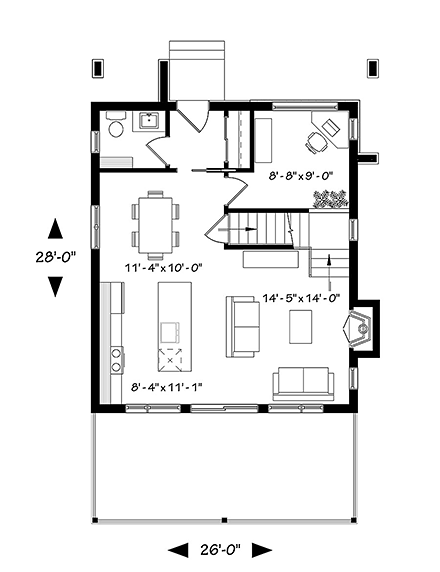 House Plan 76511 First Level Plan