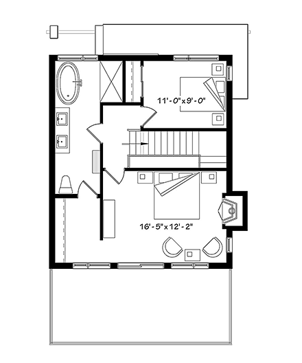 House Plan 76511 Second Level Plan