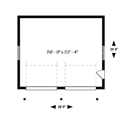 Garage Plan 76513 - 2 Car Garage First Level Plan