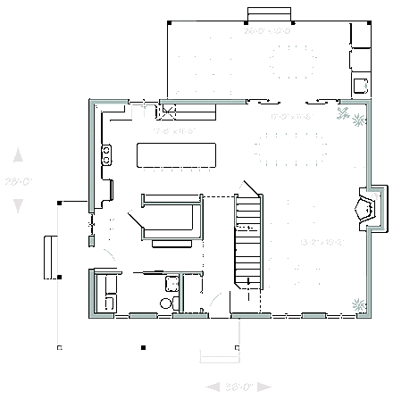 House Plan 76515 First Level Plan