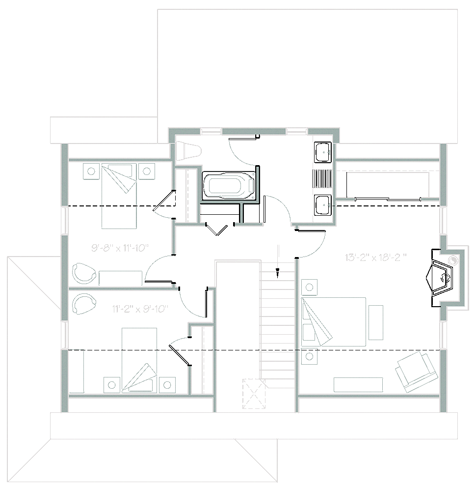 Colonial Cottage Country Level Two of Plan 76515