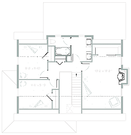 House Plan 76515 Second Level Plan