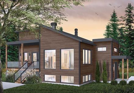 Contemporary Cottage Country Modern Ranch Elevation of Plan 76520