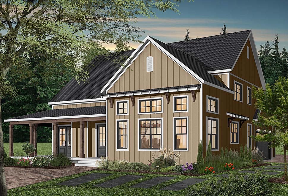 Cape Cod, Country, Craftsman, Farmhouse, Ranch Plan with 3354 Sq. Ft., 4 Bedrooms, 4 Bathrooms, 3 Car Garage Picture 3