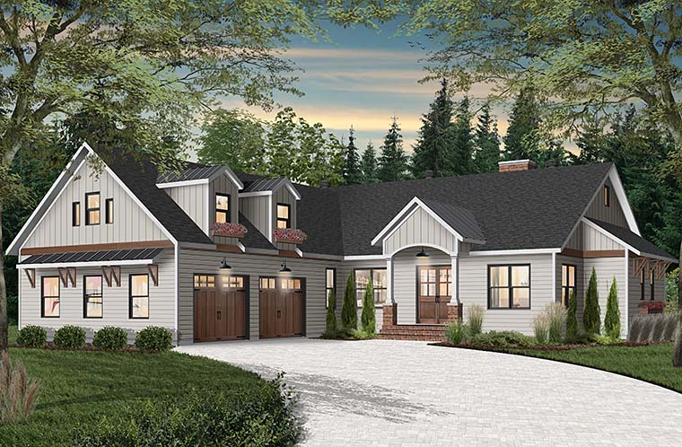 Cottage, Craftsman, Farmhouse Plan with 3249 Sq. Ft., 3 Bedrooms, 3 Bathrooms, 2 Car Garage Picture 6