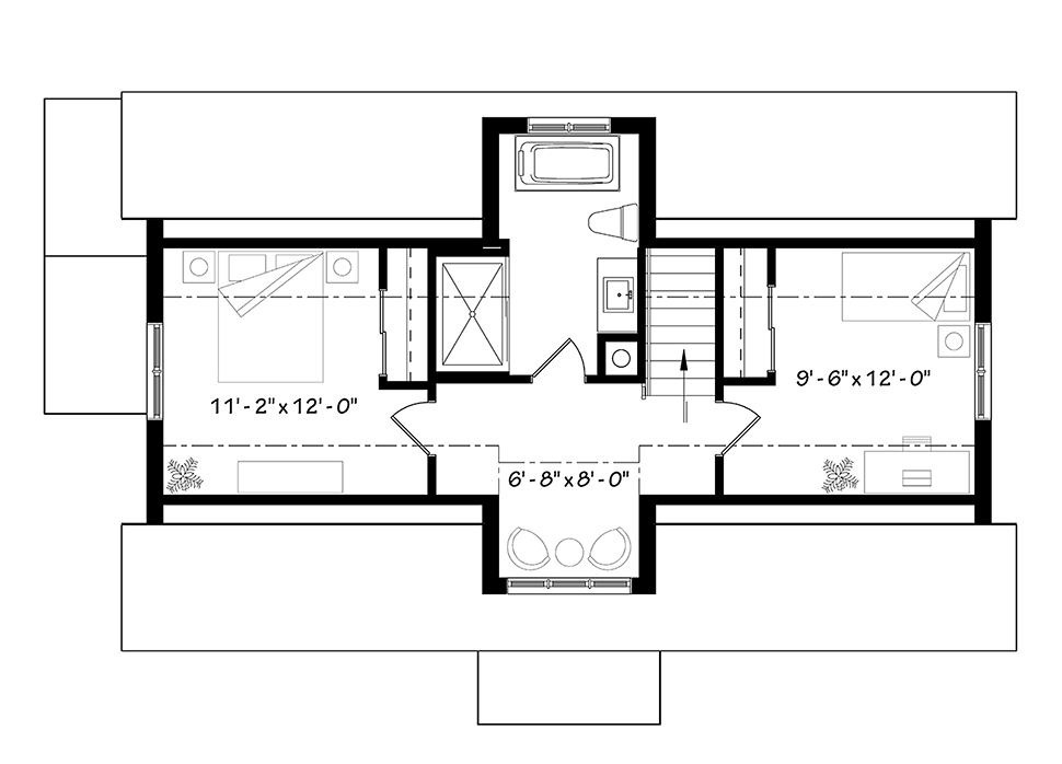 Cabin Cottage Level Two of Plan 76525