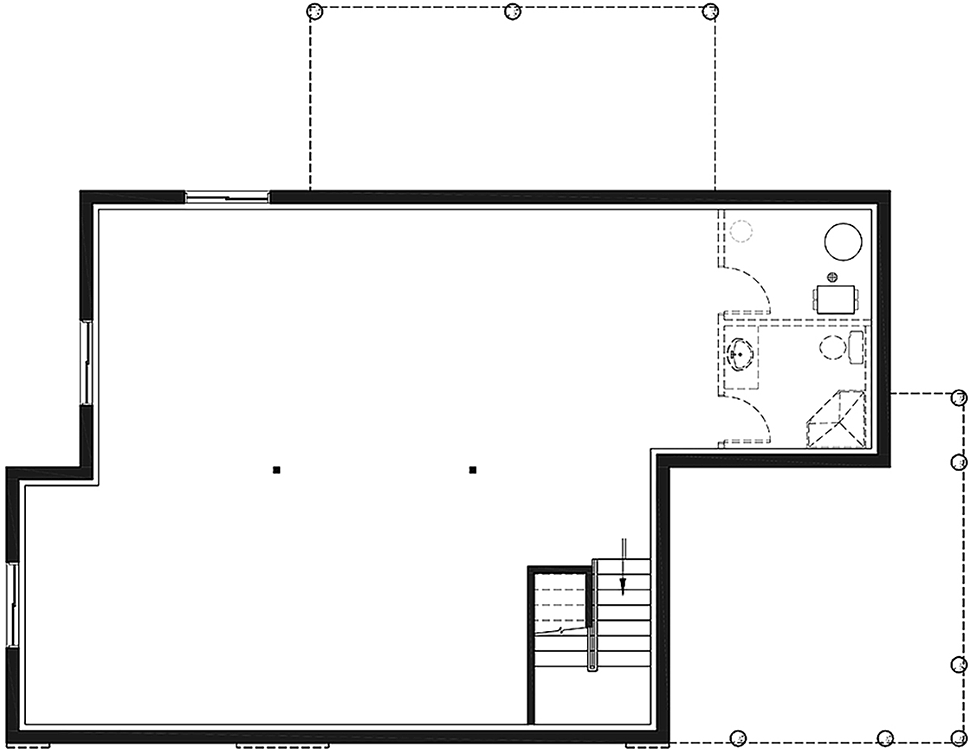 Contemporary Cottage Modern Lower Level of Plan 76527