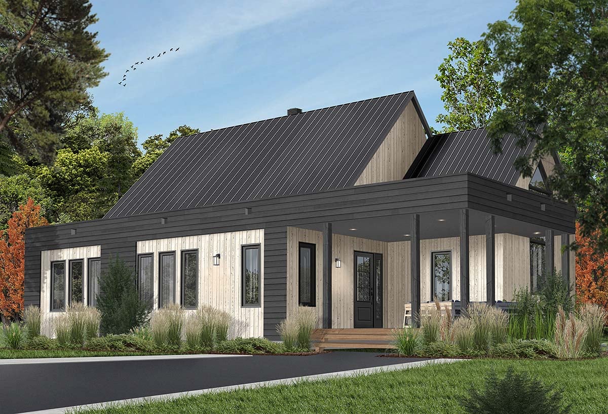 Contemporary, Cottage, Modern Plan with 1200 Sq. Ft., 2 Bedrooms, 1 Bathrooms Picture 2