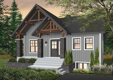 Bungalow Contemporary Cottage Elevation of Plan 76528