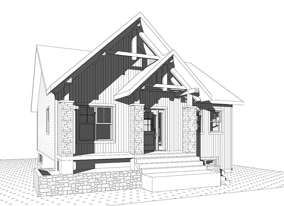 Bungalow, Contemporary, Cottage Plan with 1920 Sq. Ft., 3 Bedrooms, 2 Bathrooms Picture 3
