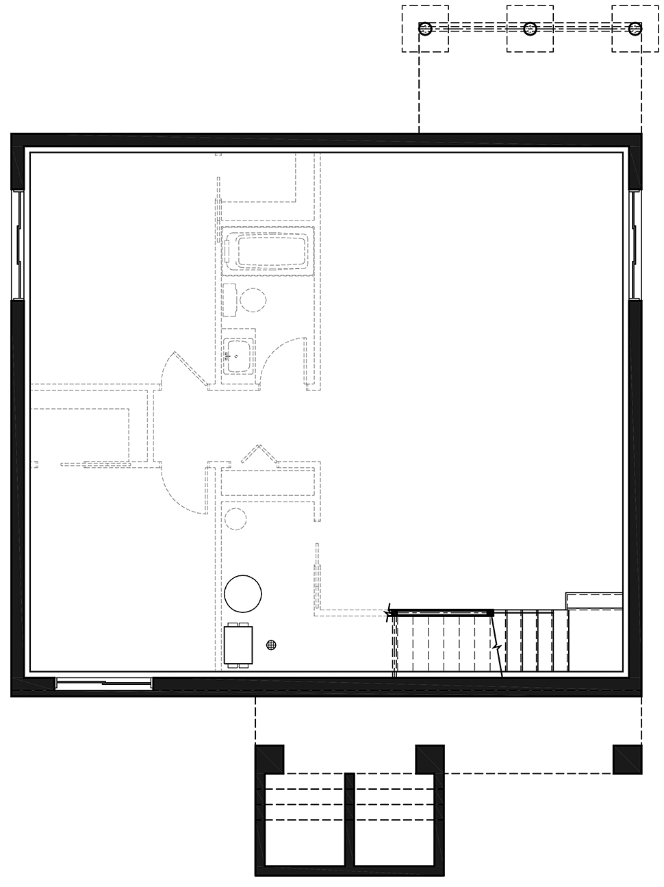 Cottage Country Craftsman Lower Level of Plan 76532