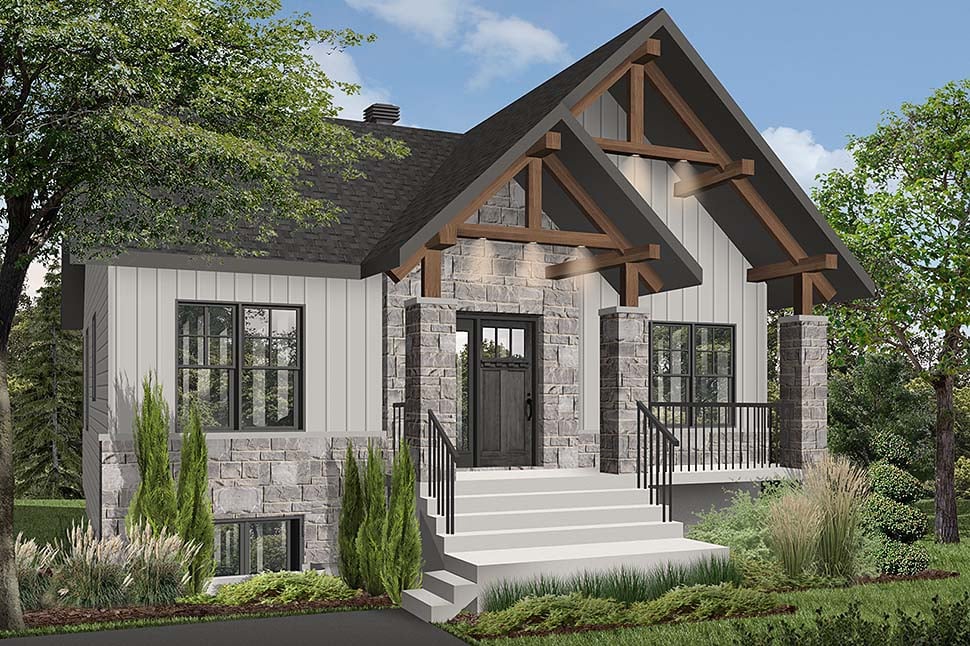 Cottage, Country, Craftsman Plan with 1020 Sq. Ft., 2 Bedrooms, 1 Bathrooms Picture 3