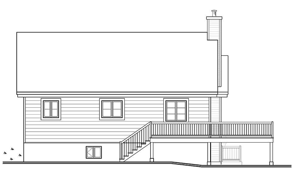 Country Craftsman Rear Elevation of Plan 76533