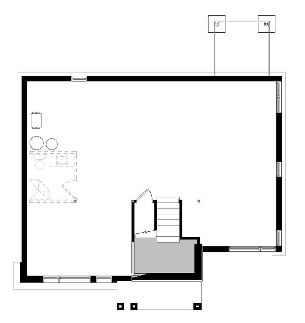 Contemporary Modern Lower Level of Plan 76535