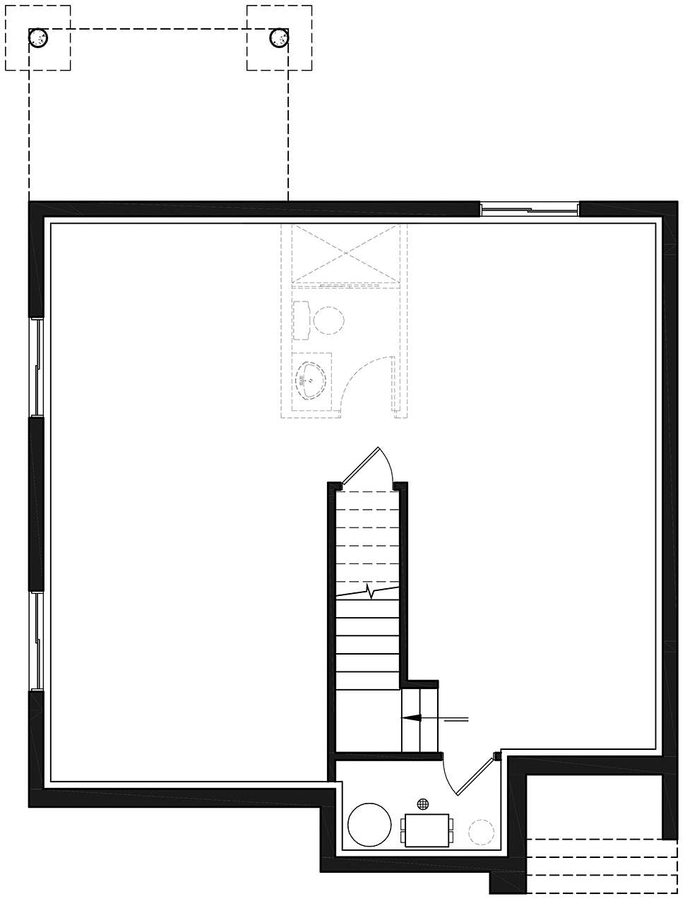 Contemporary Modern Lower Level of Plan 76537