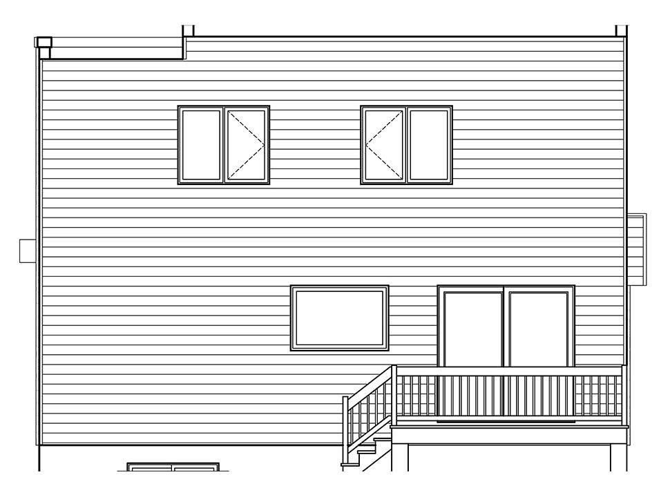 Contemporary Modern Rear Elevation of Plan 76537