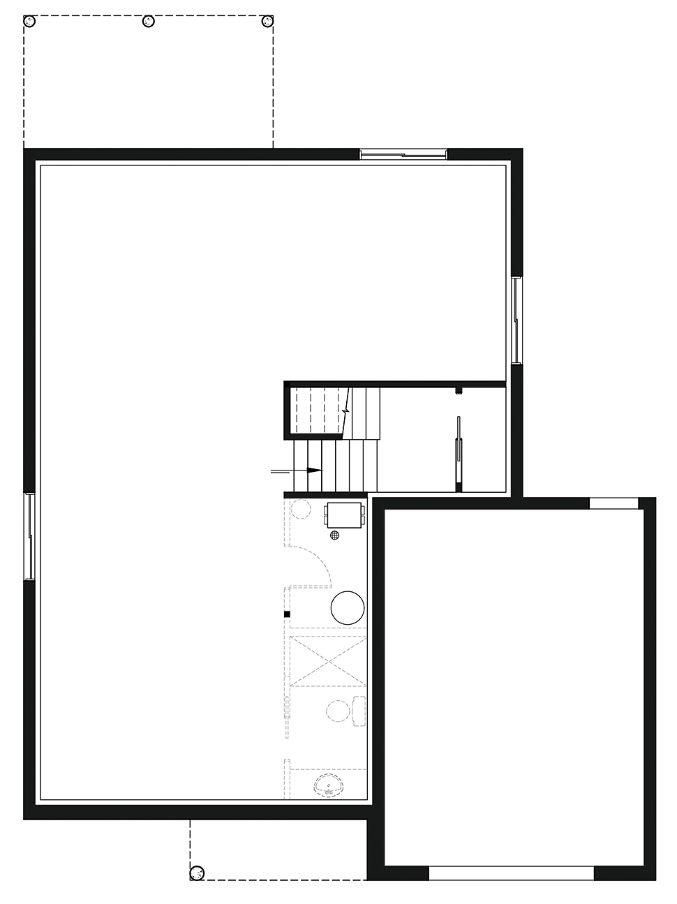 Contemporary Modern Lower Level of Plan 76539