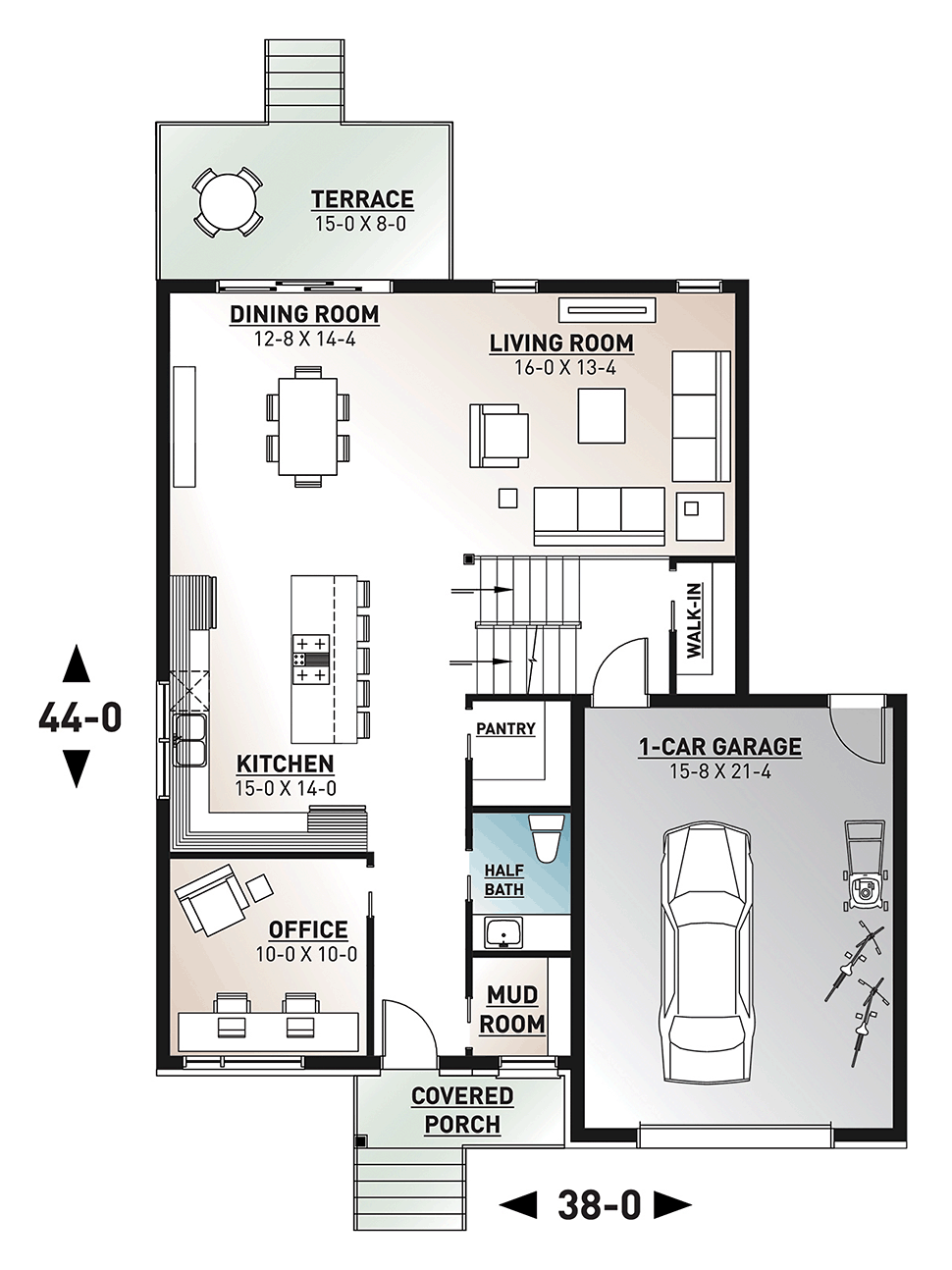 Contemporary Modern Level One of Plan 76539