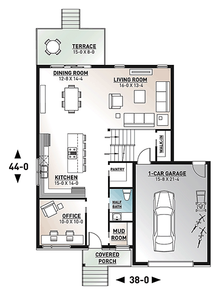 House Plan 76539 First Level Plan