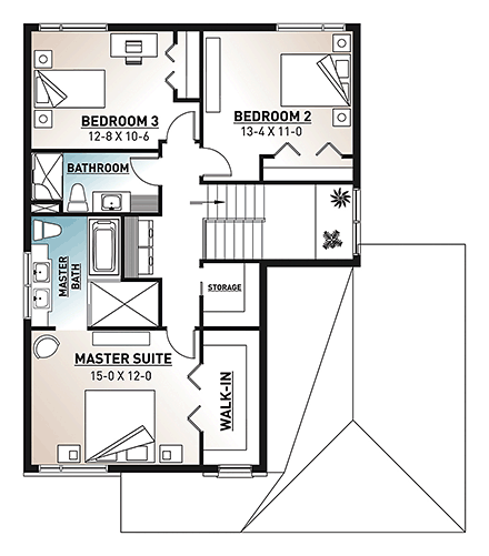 House Plan 76539 Second Level Plan