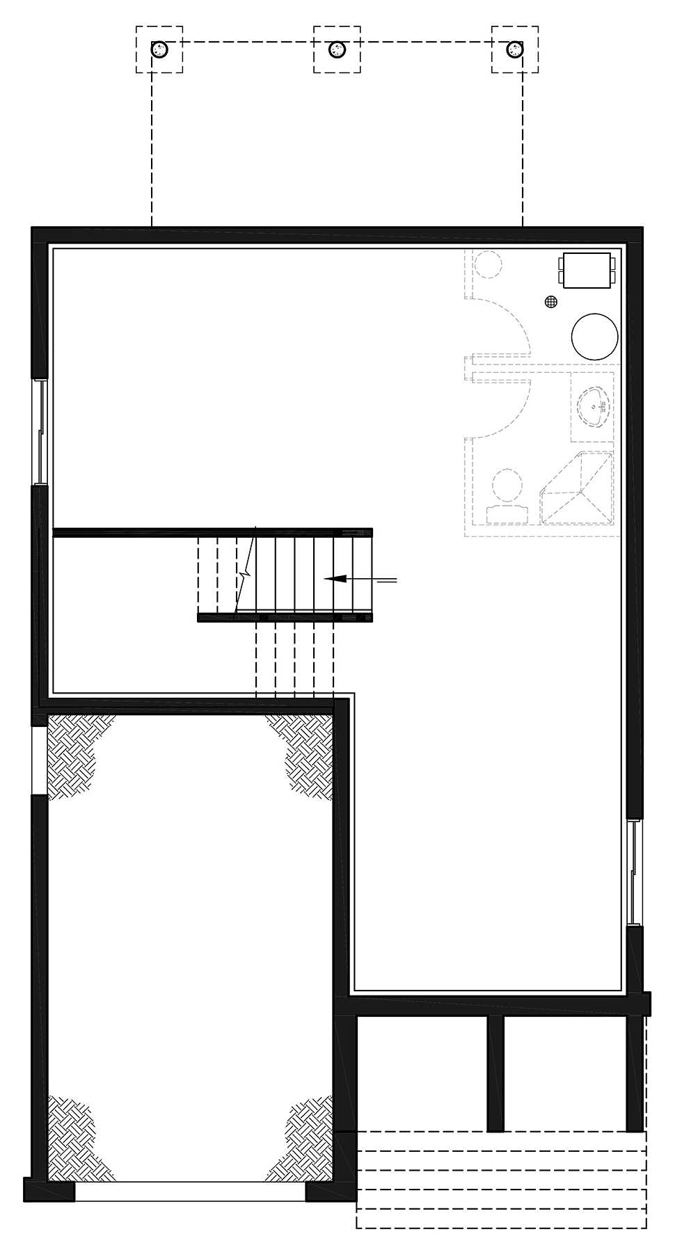 Contemporary Modern Lower Level of Plan 76540