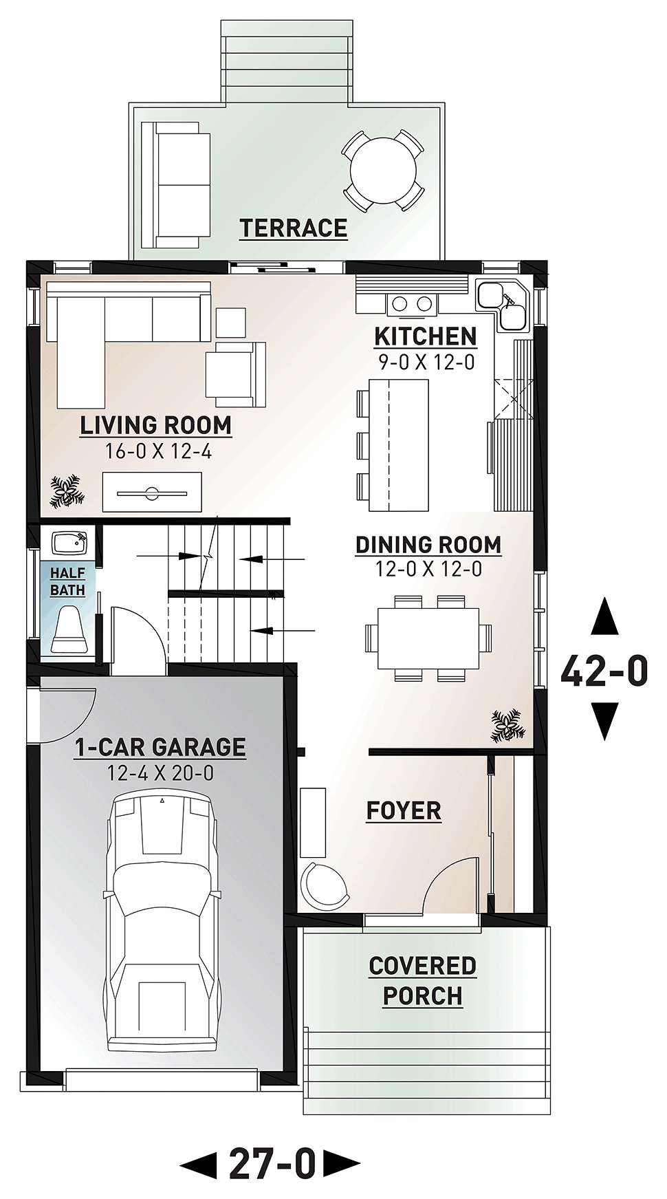 Contemporary Modern Level One of Plan 76540