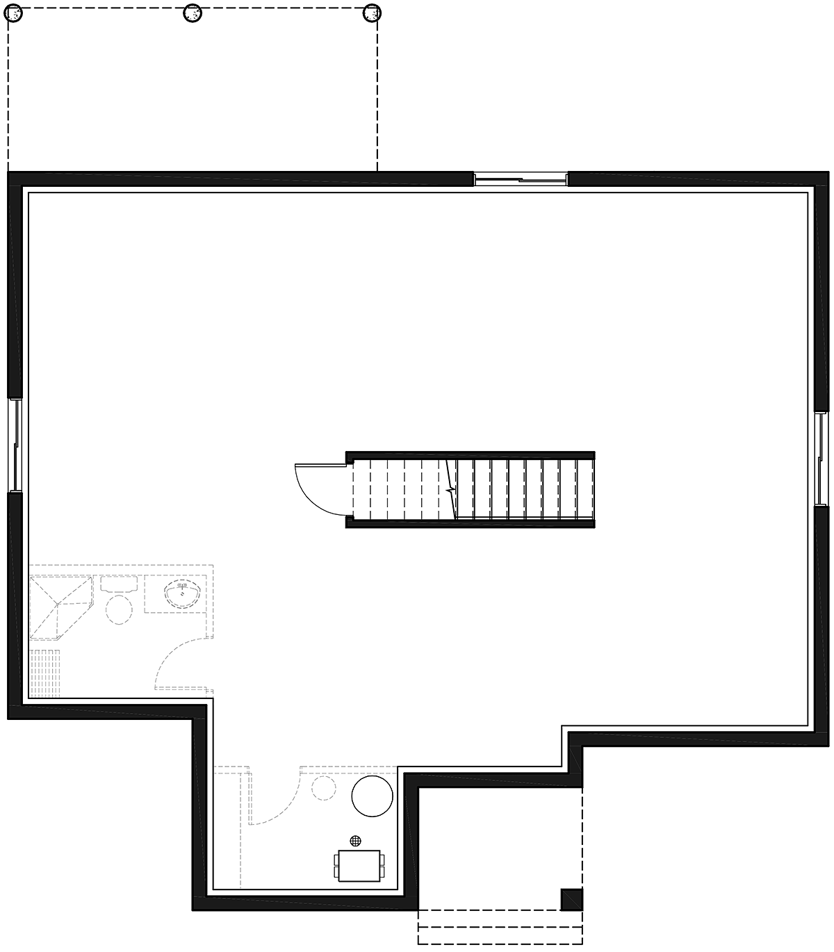 Contemporary Modern Lower Level of Plan 76543