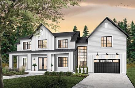 Colonial Farmhouse Traditional Elevation of Plan 76544