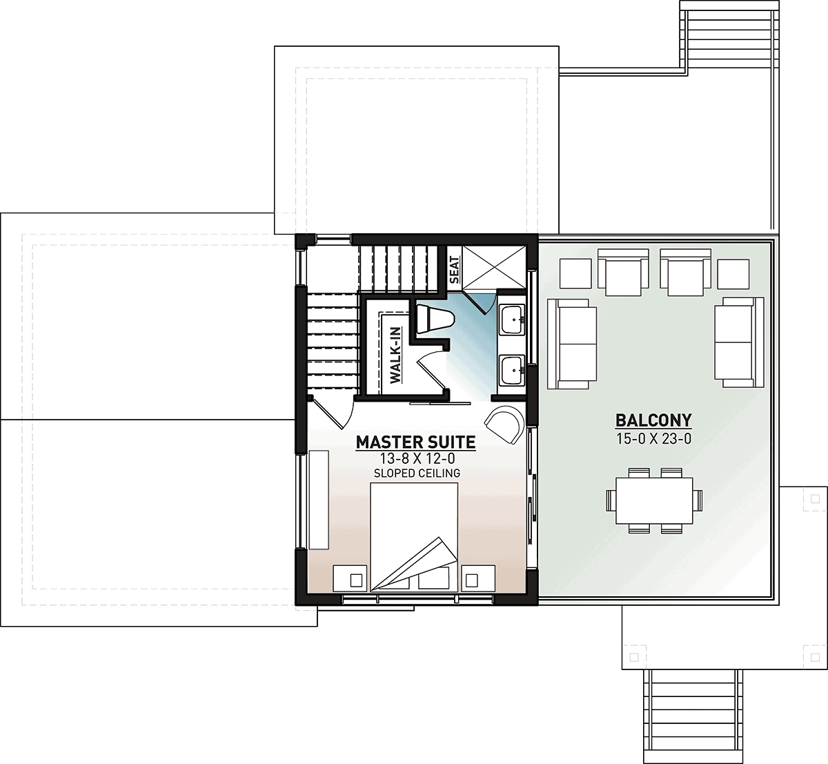 Cabin Contemporary Cottage Modern Level Two of Plan 76547