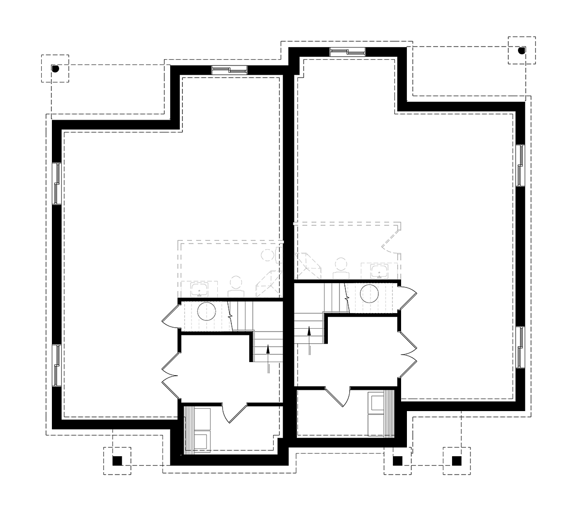 Contemporary Modern Lower Level of Plan 76548