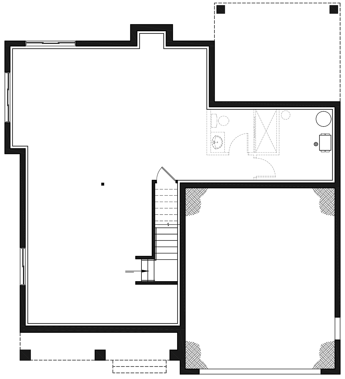 Country Farmhouse Lower Level of Plan 76551
