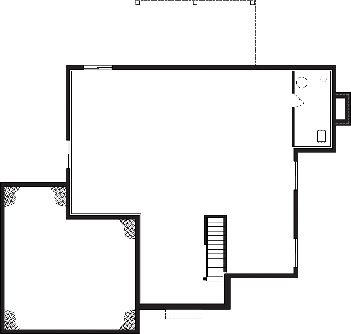 Bungalow Craftsman Ranch Lower Level of Plan 76552