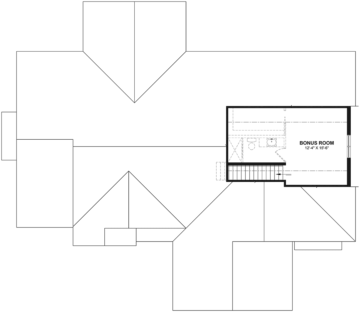 Country Farmhouse Level Two of Plan 76554