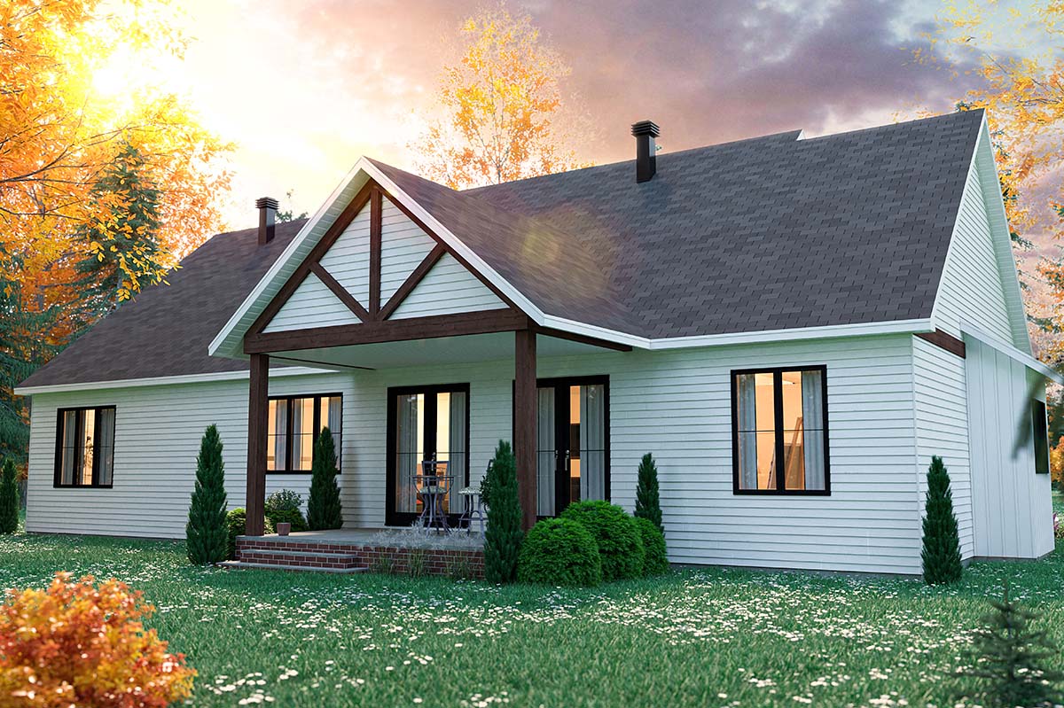 Country, Farmhouse Plan with 2117 Sq. Ft., 3 Bedrooms, 2 Bathrooms, 2 Car Garage Picture 3