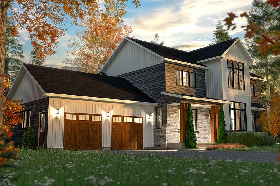 Country, Farmhouse Plan with 2380 Sq. Ft., 4 Bedrooms, 3 Bathrooms, 2 Car Garage Picture 4