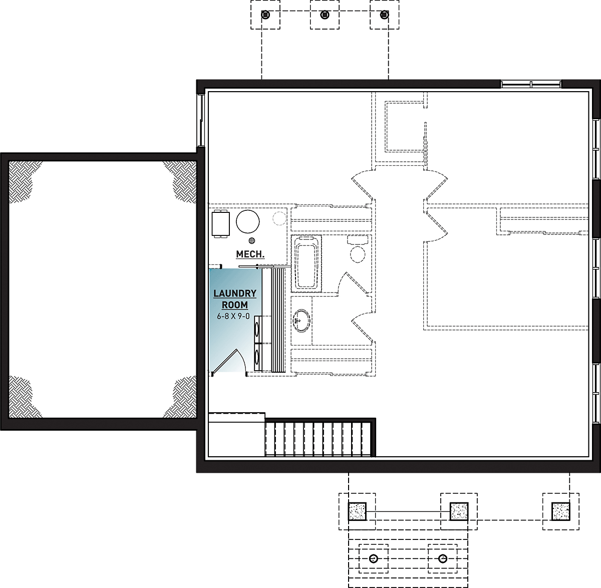 Country Craftsman Ranch Lower Level of Plan 76556