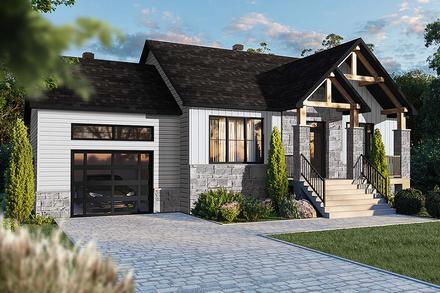 Country Craftsman Ranch Elevation of Plan 76556