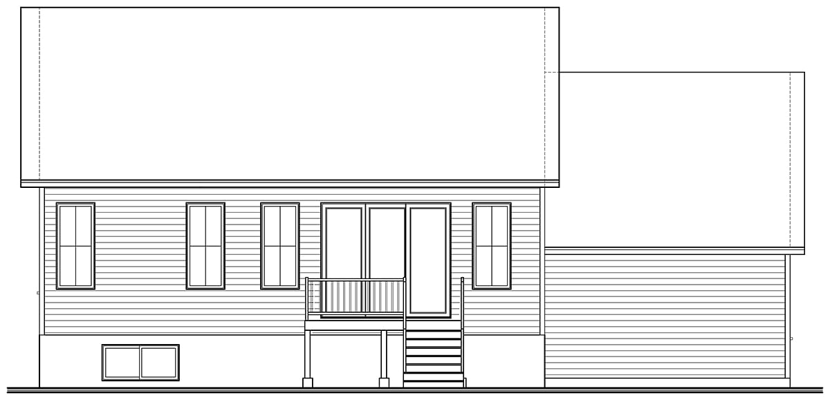 Country Craftsman Ranch Rear Elevation of Plan 76556