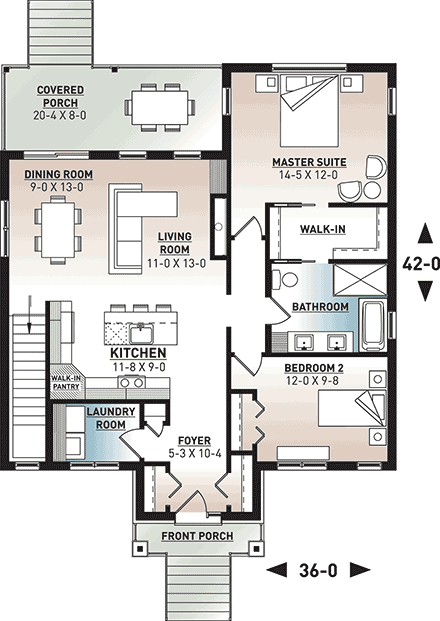 House Plan 76558 First Level Plan