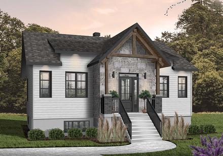 Cabin Craftsman Ranch Elevation of Plan 76558