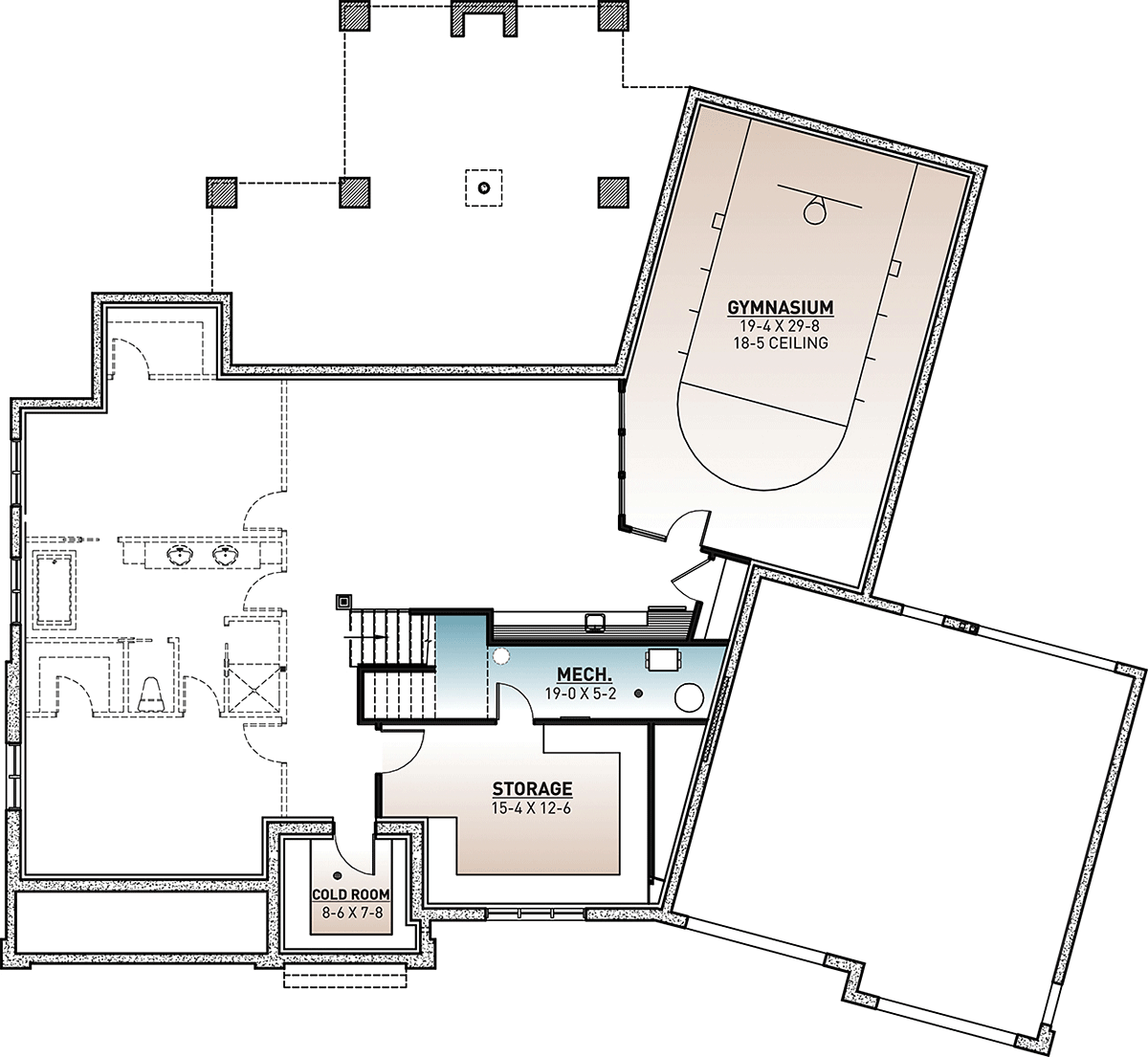 Craftsman Traditional Lower Level of Plan 76561