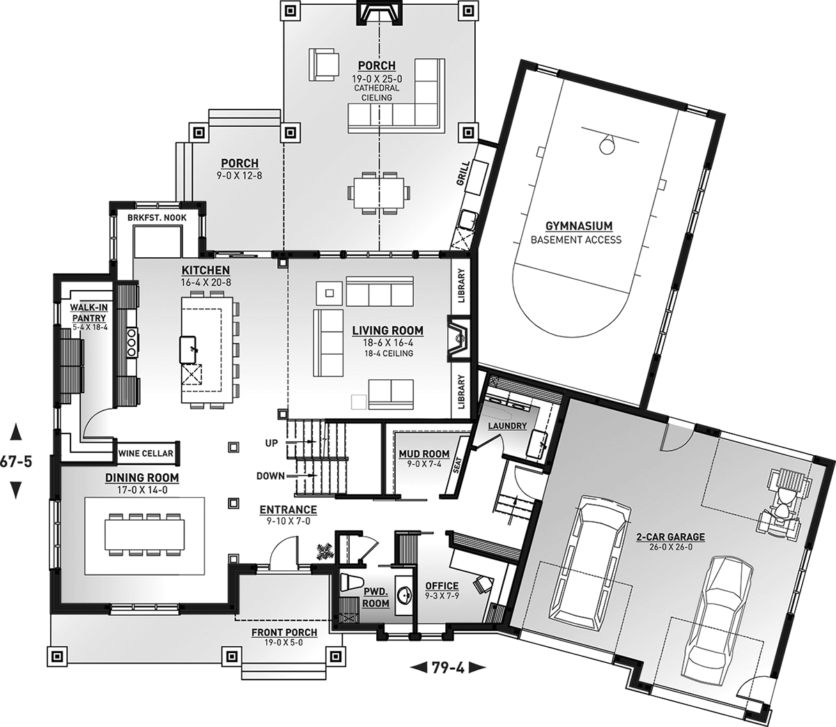 Craftsman Traditional Level One of Plan 76561