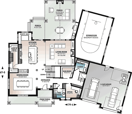 House Plan 76561 First Level Plan