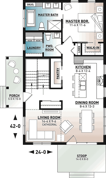 House Plan 76562 First Level Plan