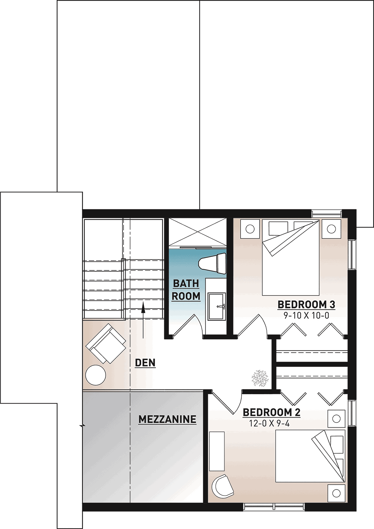 Cabin Contemporary Level Two of Plan 76562