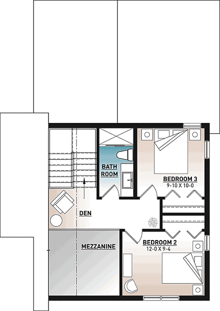 House Plan 76562 Second Level Plan